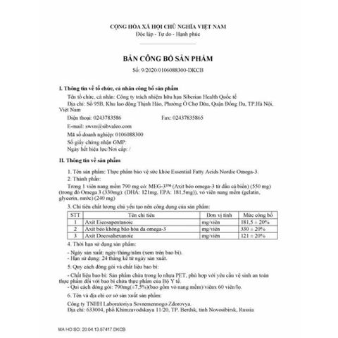 Viên uống Omega-3 Nordic Essential Fatty Acids - Hỗ trợ tim mạch, giảm mỡ máu - 30 viên/lọ nhập khẩu Nga