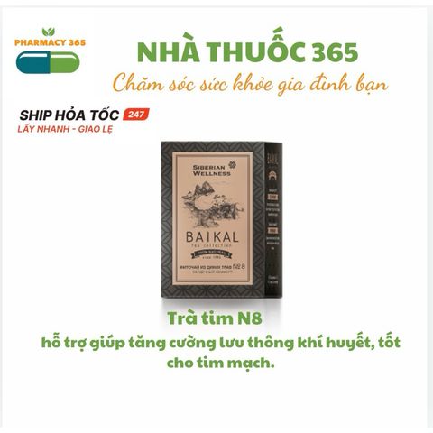 Trà thảo mộc hỗ trợ tim mạch Baikal N8 - 30 túi, từ Siberia - Tăng cường lưu thông và sức khỏe tim mạch, hương vị tự nhiên.