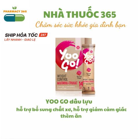 YOO GO Trà Giảm Cân Hỗn Hợp Dâu Tây & Lựu - Thực Phẩm Dinh Dưỡng Đặc Biệt - 14 Gói Hương Vị Thơm Ngon, Hỗ Trợ Kiểm Soát Cân Nặng