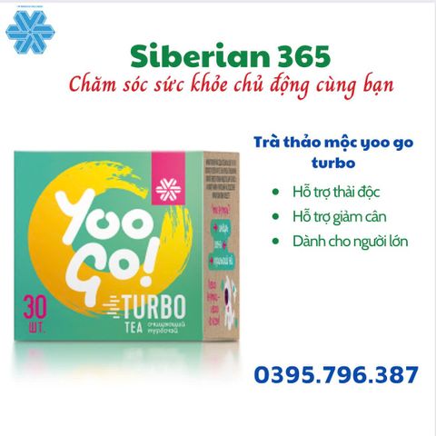 Trà Thảo Mộc Yoo Go Turbo Tea Siberian - Hỗ Trợ Giảm Cân Tự Nhiên Hiệu Quả - Hộp 30 Gói Thảo Dược Chất Lượng Cao