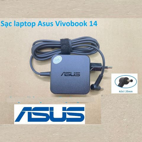 Sạc Laptop Asus Vivobook 14 - Chân 4.0*1.35mm và 4.5*3.0mm - Đầu vào 100V-240V, Đầu ra 19V-3.42A - Hàng mới 100%