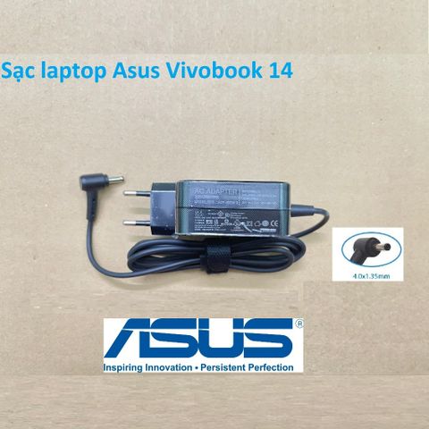 Sạc Laptop Asus Vivobook 14 - Chân 4.0*1.35mm và 4.5*3.0mm - Đầu vào 100V-240V, Đầu ra 19V-3.42A - Hàng mới 100%