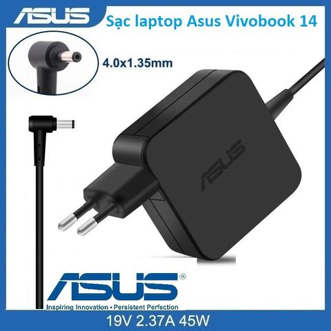 Sạc Laptop Asus Vivobook 14 - Chân 4.0*1.35mm và 4.5*3.0mm - Đầu vào 100V-240V, Đầu ra 19V-3.42A - Hàng mới 100%