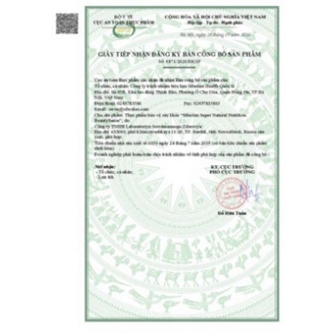 Thực phẩm bảo vệ sức khỏe Siberian Super Natural Nutrition - Hỗ trợ làm đẹp, 20 túi tiện lợi, giảm lão hóa da