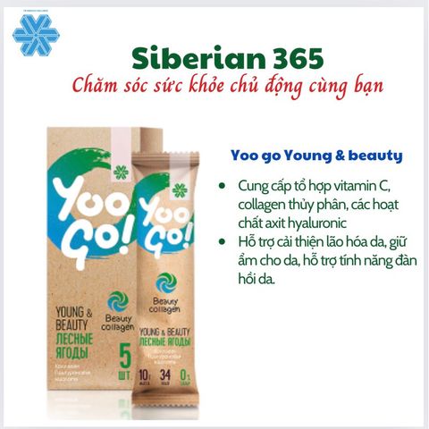 Yoo Go Young & Beauty Drink Mix - Thực phẩm làm đẹp da, Collagen & Vitamin C, 5 gói hỗ trợ chống lão hóa, giữ ẩm da