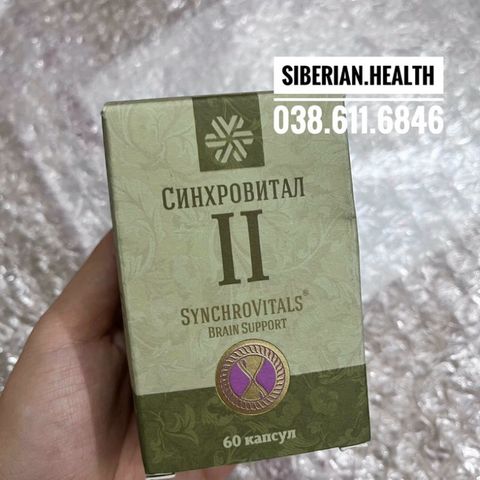 Thực phẩm bổ não Synchrovitals II - Hỗ trợ tăng cường trí nhớ và tuần hoàn não - 60 viên từ Nga