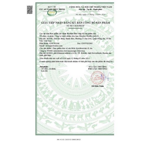 Thực phẩm bổ não Synchrovitals II - Hỗ trợ tăng cường trí nhớ và tuần hoàn não - 60 viên từ Nga