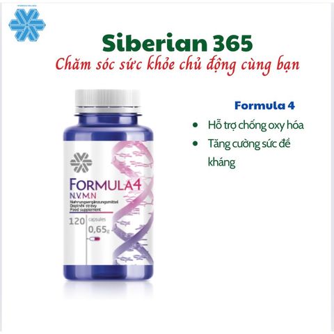 Viên uống chống oxy hóa, phục hồi tế bào khỏe mạnh Siberian Novomin Formula 4 N.V.M.N