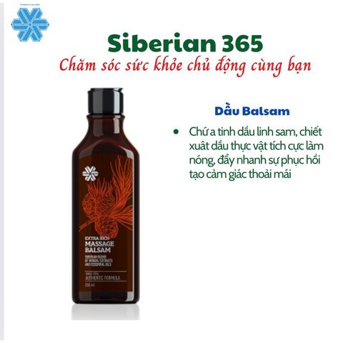 Dầu Massage Balsam Siberian Extra Rich 250ml - Chiết Xuất Thảo Mộc Tự Nhiên, Chăm Sóc Da Toàn Diện, Thư Giãn Cảm Giác