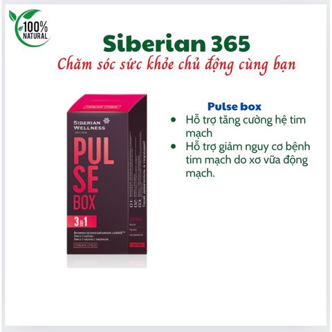Hỗ Trợ Tim Mạch Pulse Box - Siberian Wellness Giảm Nguy Cơ Xơ Vữa Động Mạch, Chống Đột Quỵ, Hỗ Trợ Đồng Máu, Tăng Cường Sức Khỏe Tim Mạch