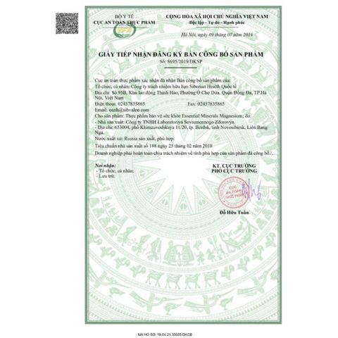 Viên uống Magnesium Siberian Essential Minerals 60 viên hỗ trợ giấc ngủ ngon, giảm căng thẳng – chất lượng cao từ Liên Bang Nga