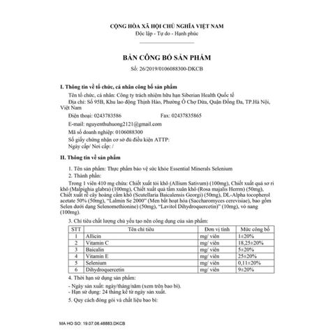 Thực phẩm bảo vệ sức khỏe Essential Minerals Selenium – Tăng cường sức đề kháng với Selen – 60 viên hỗ trợ chống ô xy hóa