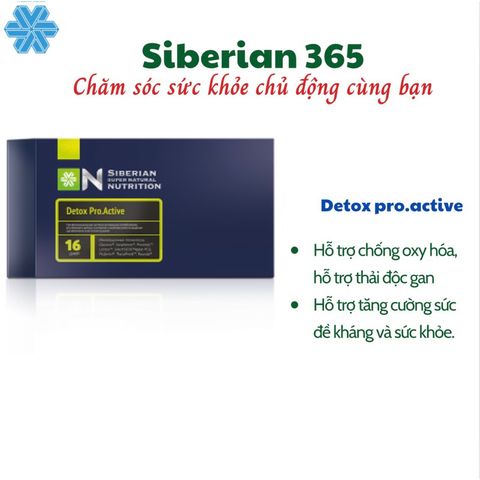 Detox Pro.Active Siberian Super Natural Nutrition - Giải Độc Gan, Chống Oxy Hóa, Tăng Cường Sức Đề Kháng - 16 Gói