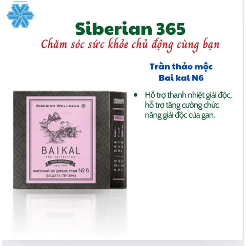 Trà thảo mộc N6 Siberian Baikal - Trà gan mật hỗ trợ giải độc gan - 30 túi trà sức khỏe từ thiên nhiên