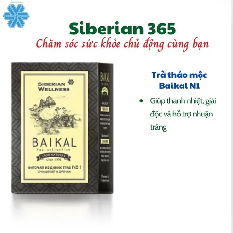 Trà thảo mộc Baikal N1 - Bổ Gan & Giải Độc - Bộ 30 túi trà Kuril, lá phan tả diệp - Hỗ trợ sức khỏe tự nhiên