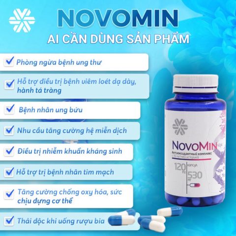 Viên uống Novomin Hobomin Fomula 4 - Tăng cường sức đề kháng và miễn dịch - 120 viên vitamin A, C, E từ Siberian Wellness