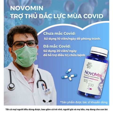 Viên uống Novomin Hobomin Fomula 4 - Tăng cường sức đề kháng và miễn dịch - 120 viên vitamin A, C, E từ Siberian Wellness