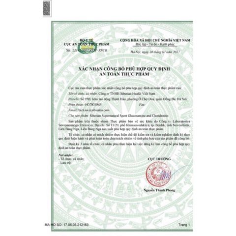 Glucosamine và Chondroitin Siberian Supernatural Sport - 120 Viên Ngừa Đau Khớp, Hỗ Trợ Sức Khỏe Xương Khớp