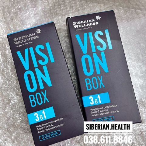 Thực phẩm bảo vệ sức khỏe Vision Box - Hỗ trợ thị lực - Bổ mắt Omega-3 tự nhiên - 30 túi, date T2/2026