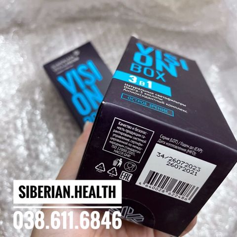 Thực phẩm bảo vệ sức khỏe Vision Box - Hỗ trợ thị lực - Bổ mắt Omega-3 tự nhiên - 30 túi, date T2/2026