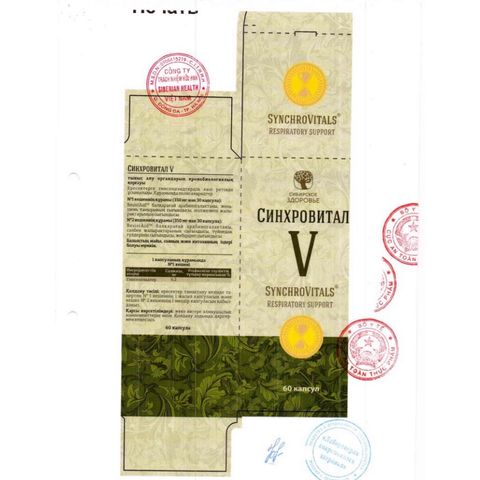 Thực Phẩm Chức Năng Synchrovitals V Siberian - Hỗ Trợ Hô Hấp Từ Thiên Nhiên, 60 Viên, Tăng Cường Sức Khỏe