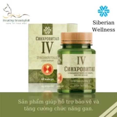 Thực phẩm bảo vệ sức khỏe hỗ trợ gan Synchrovitals IV Siberian Wellness - 60 viên, chiết xuất thảo mộc tự nhiên, hạn sử dụng T2/2026