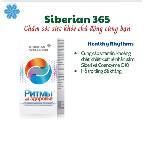 Healthy Rhythms - Viên uống hỗ trợ tăng cường sức đề kháng và sức khỏe, chứa nhân sâm Siberia, bổ sung vitamin - Hộp 60 viên