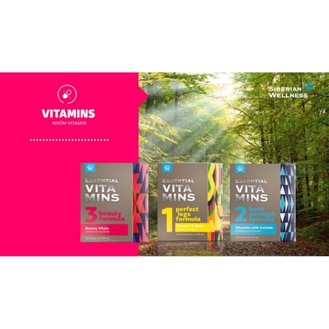 Thực phẩm bảo vệ sức khỏe Essential Vitamins 3 - Vitamin Beauty Vitals Siberian 30 viên - Hỗ trợ chống lão hóa và tăng cường sức khỏe