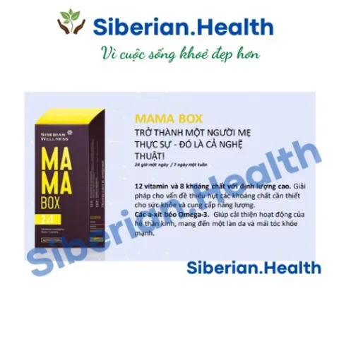 [Hỗ trợ bà bầu] Viên uống cho mẹ bầu và mẹ sau sinh MAMA BOX Siberian Wellness 30 túi