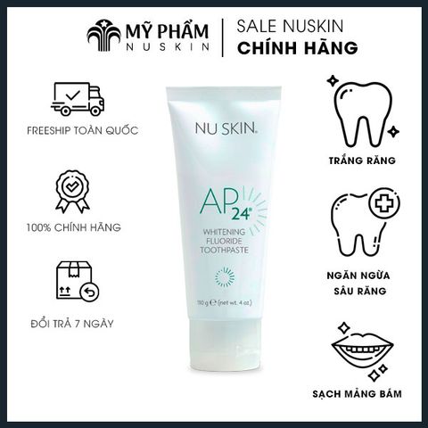Kem Đánh Răng Nuskin AP24 Whitening Fluoride - Sạch Mảng Bám, Hơi Thở Thơm Mát, Hàng Nhập Khẩu Mỹ, 110g
