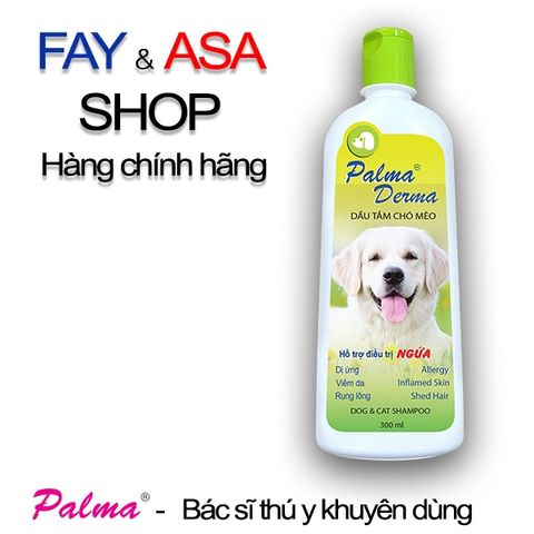 Dầu Tắm Chó Mèo Palma Derma - Giảm Ngứa Hiệu Quả Cho Thú Cưng 300ml - Hỗ Trợ Làm Lành Vết Thương Da