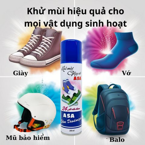 Xịt Khử Mùi Giày Vớ ASA 200ml - Công Nghệ Đức ZnRi-Complex và Hương Lavender Cao Cấp, Khử Mùi Hiệu Quả Chất Lượng Cao