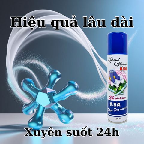 Xịt Khử Mùi Giày Vớ ASA 200ml - Công Nghệ Đức ZnRi-Complex và Hương Lavender Cao Cấp, Khử Mùi Hiệu Quả Chất Lượng Cao