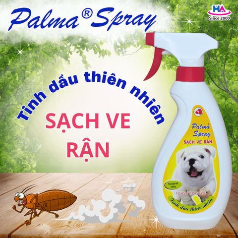 Xịt Ve Rận Palma Spray - Tinh Dầu Thiên Nhiên An Toàn Cho Chó Mèo, Loại Bỏ Ve, Rận và Bọ Chét, Giúp Thơm Lông 381383