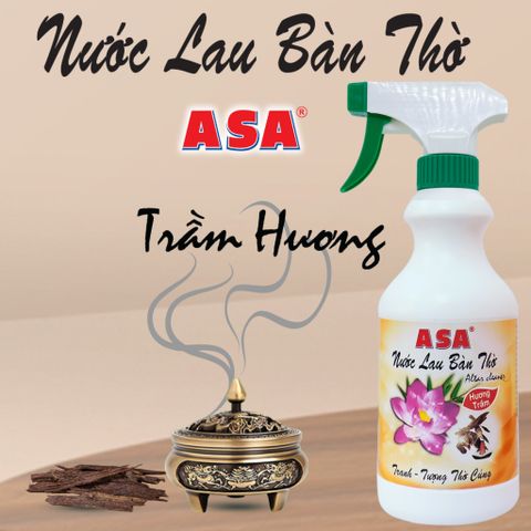 Nước Lau Bàn Thờ ASA - Hương Hoa Lài, Bưởi, Trầm Hương, An Toàn, Khử Mùi, Làm Sạch Kim Loại, Gỗ, Đồ Thờ Cúng - 300ml