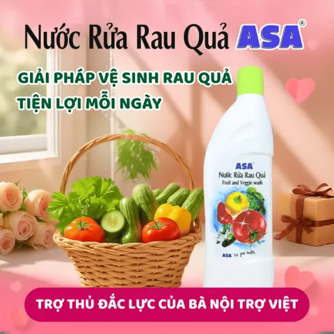 Nước Rửa Rau Quả ASA - An Toàn Loại Bỏ Vi Khuẩn, Hóa Chất cho Rau Sống và Trái Cây, Giúp Rau Tươi Lâu Hơn