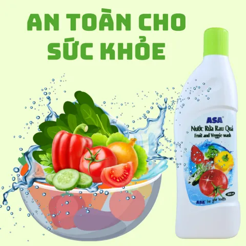 Nước Rửa Rau Quả ASA - An Toàn Loại Bỏ Vi Khuẩn, Hóa Chất cho Rau Sống và Trái Cây, Giúp Rau Tươi Lâu Hơn
