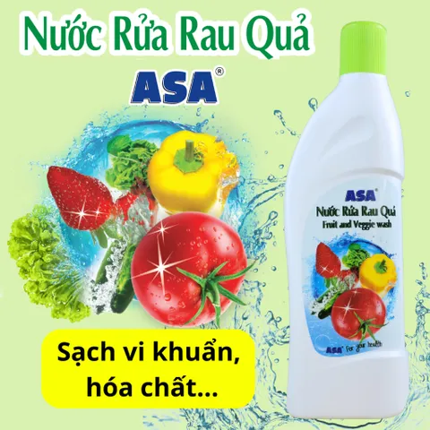 Nước Rửa Rau Quả ASA - An Toàn Loại Bỏ Vi Khuẩn, Hóa Chất cho Rau Sống và Trái Cây, Giúp Rau Tươi Lâu Hơn