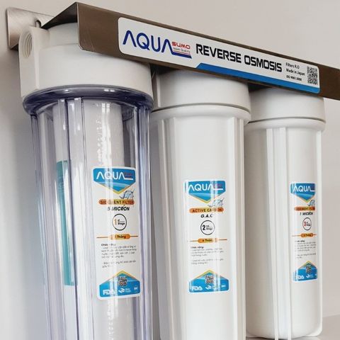 Bộ Lọc Nước Sinh Hoạt AQUASUMO 10 inch - Thiết Kế 3 Cốc Lọc Sạch Cặn, Phèn, Clo Cho Nguồn Nước Tinh Khiết, An Toàn Chăm Sóc Sức Khỏe Gia Đình