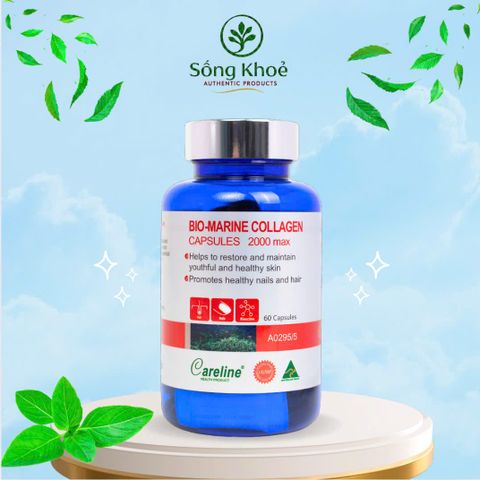 Viên uống bổ sung Collagen Careline Bio Marine Collagen 60 viên - Hỗ trợ làm đẹp da, chống lão hóa và tăng cường sức khỏe xương khớp