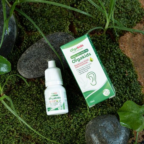 Dung dịch nhỏ tai cho bé Orgakids 10ml - Giảm viêm tai giữa an toàn cho trẻ từ 6 tháng và phụ nữ mang thai, chiết xuất thiên nhiên hiệu quả.