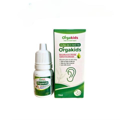 Dung dịch nhỏ tai cho bé Orgakids 10ml - Giảm viêm tai giữa an toàn cho trẻ từ 6 tháng và phụ nữ mang thai, chiết xuất thiên nhiên hiệu quả.
