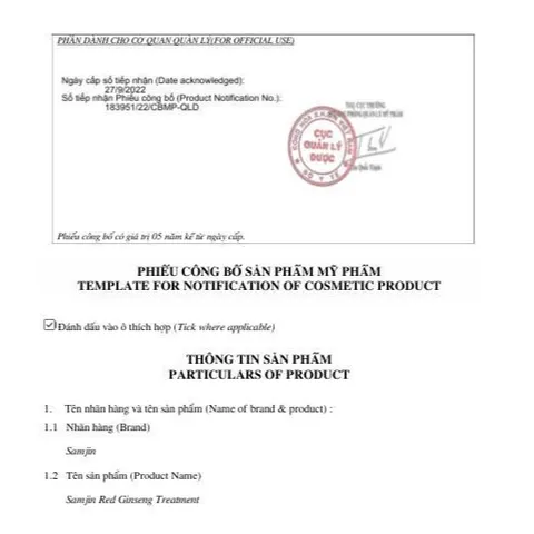 Bộ ba dầu gội xả tinh chất hồng sâm Samjin Hàn Quốc giảm gãy rụng phục hồi tóc