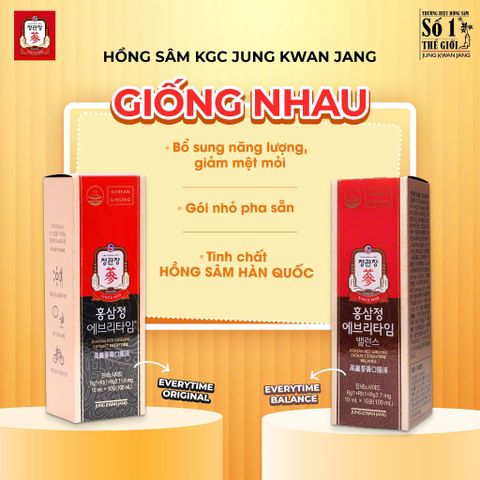 Tinh Chất Hồng Sâm Pha Sẵn KGC Jung Kwan Jang Everytime Original 30 Gói hậu duệ Everytime Kgc