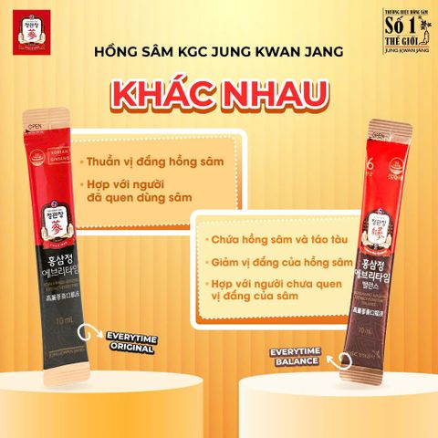 Tinh Chất Hồng Sâm Pha Sẵn KGC Jung Kwan Jang Everytime Original 30 Gói hậu duệ Everytime Kgc