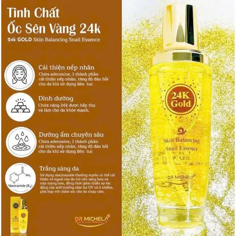 Tinh chất serum vàng 24K Gold Dr.Michela Hàn Quốc dưỡng ẩm sáng da mờ thâm