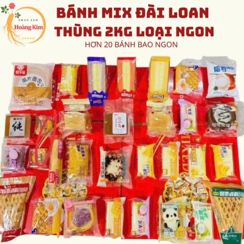 Bánh mix Đài Loan đủ vị thùng 2kg, bánh bông lan nhiều loại siêu ngon