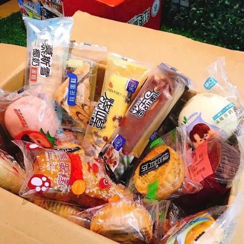 Bánh mix Đài Loan đủ vị thùng 2kg, bánh bông lan nhiều loại siêu ngon
