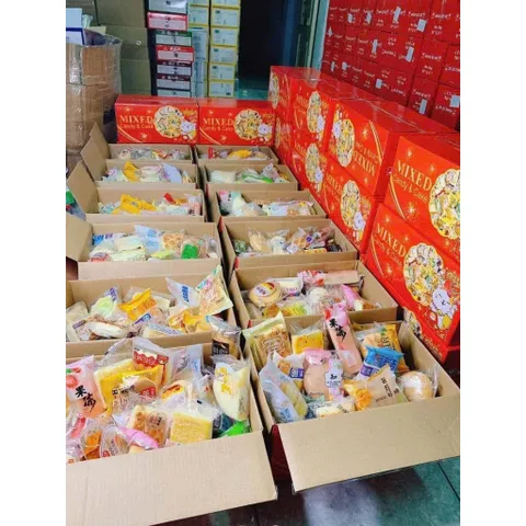 Bánh mix Đài Loan đủ vị thùng 2kg, bánh bông lan nhiều loại siêu ngon
