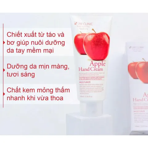 Kem Dưỡng Da Tay 3W Clinic Hand Cream Hàn Quốc tuýp 100ml